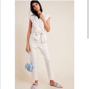 Anthropologie Cream Eliza Jumpsuit